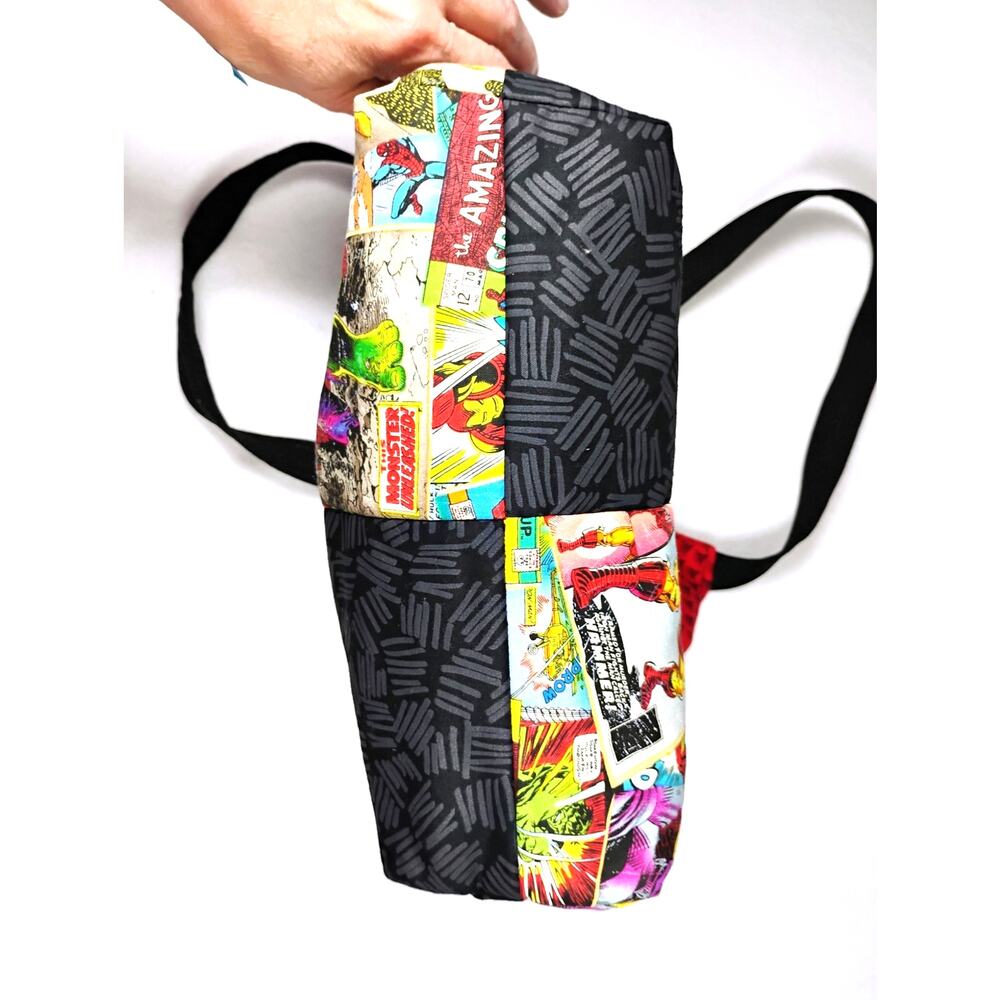 Handmade Superhero Comic Book Print Tote Bag Cloth Shoulder Bag Gift - Picture 5 of 12